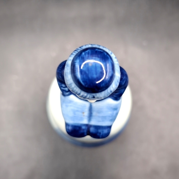 Vintage Hand Painted Delft Blue Dutch Boy Porcelain Bell - 5" Tall - Holland - Picture 6 of 9
